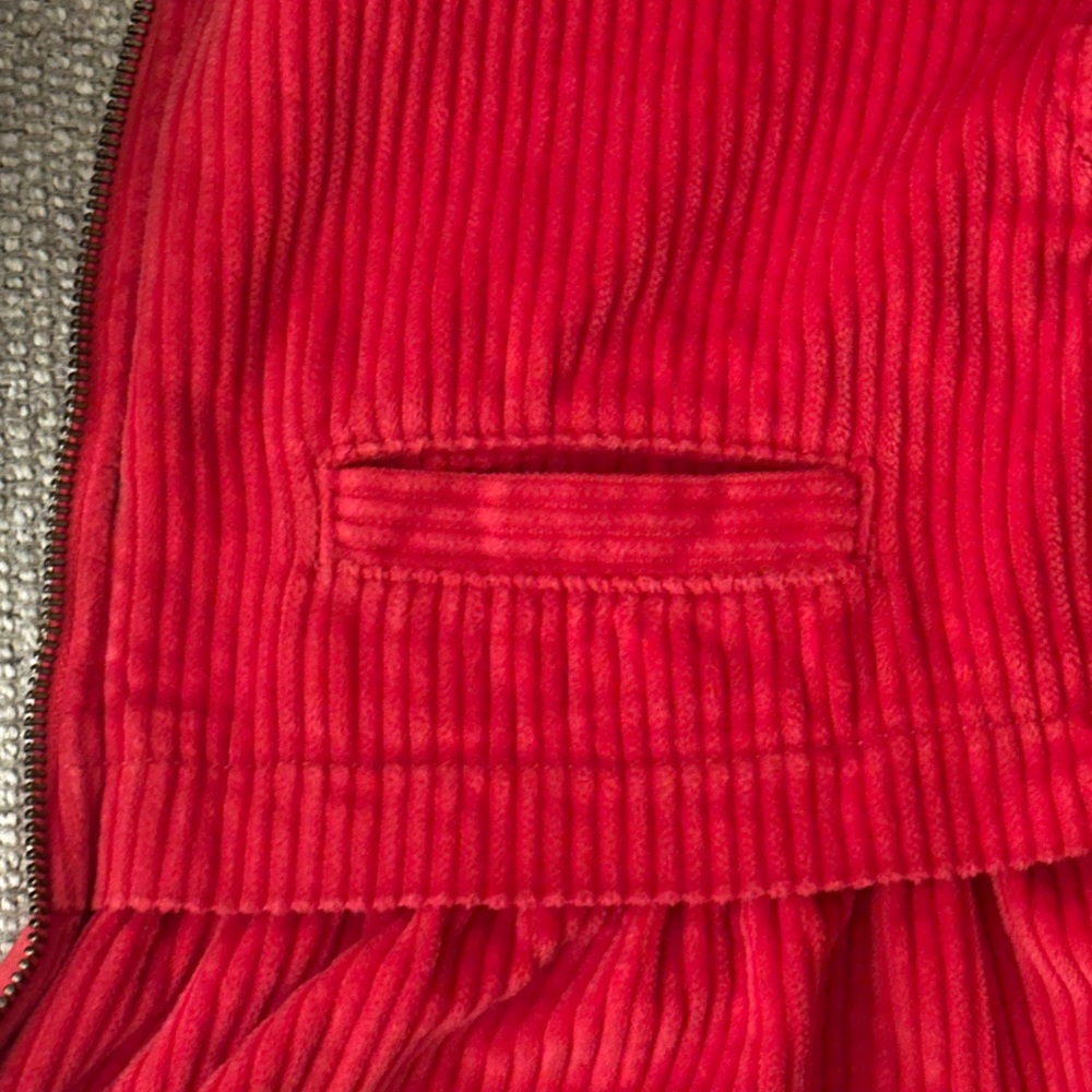 Stem Hooded Corduroy Fleece Lined Parka Jacket  - Vibrant Red - Girls Size 5 - Picture 9 of 13